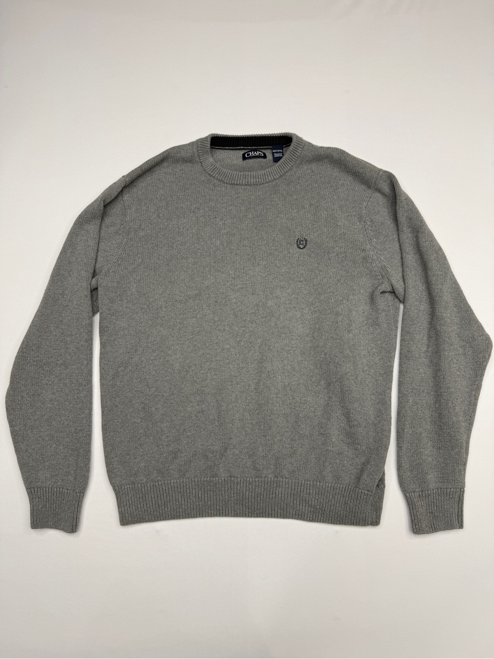 Chaps Men's Grey Cotton Knit Crewneck Sweater Size 2XLT
